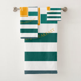 Conjunto De Toalhas Teal Blues Elegante Monograma B e B com distribuiç