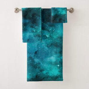 Conjunto De Toalhas Teal Galaxy Series Design 7