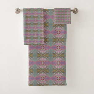 Conjunto De Toalhas Teal Green E Mauve