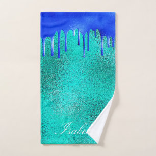 Conjunto De Toalhas Teal royal blue green drillname