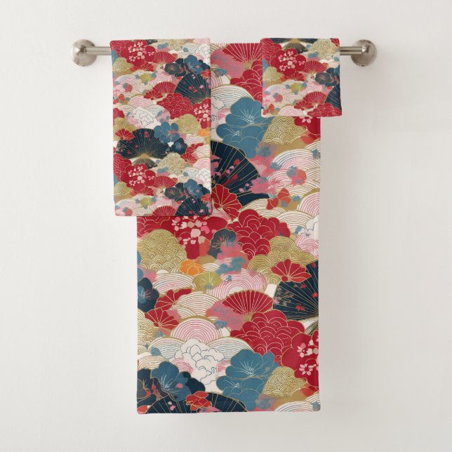 Conjunto De Toalhas Tecido Kimono japonês inspirado (Insitu)