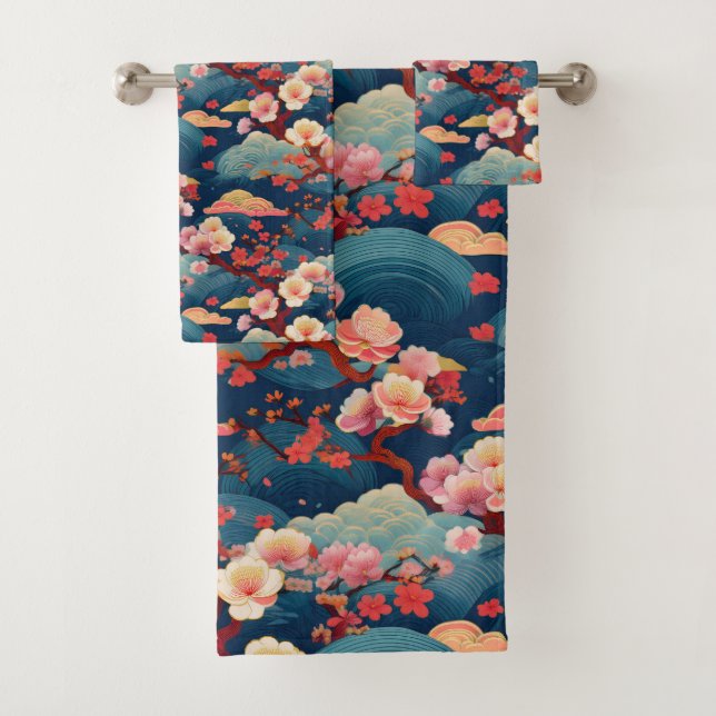 Conjunto De Toalhas Tecido Kimono japonês inspirado (Insitu)