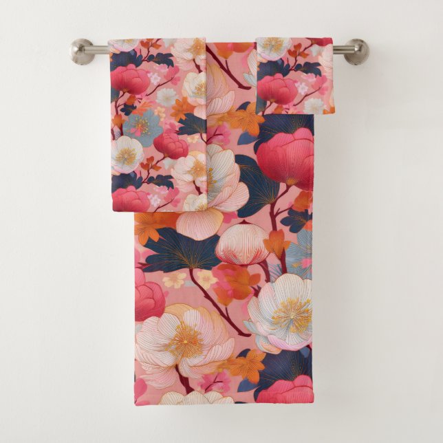 Conjunto De Toalhas Tecido Kimono japonês inspirado (Insitu)