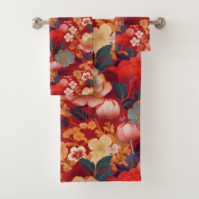 Conjunto De Toalhas Tecido Kimono japonês inspirado (Insitu)