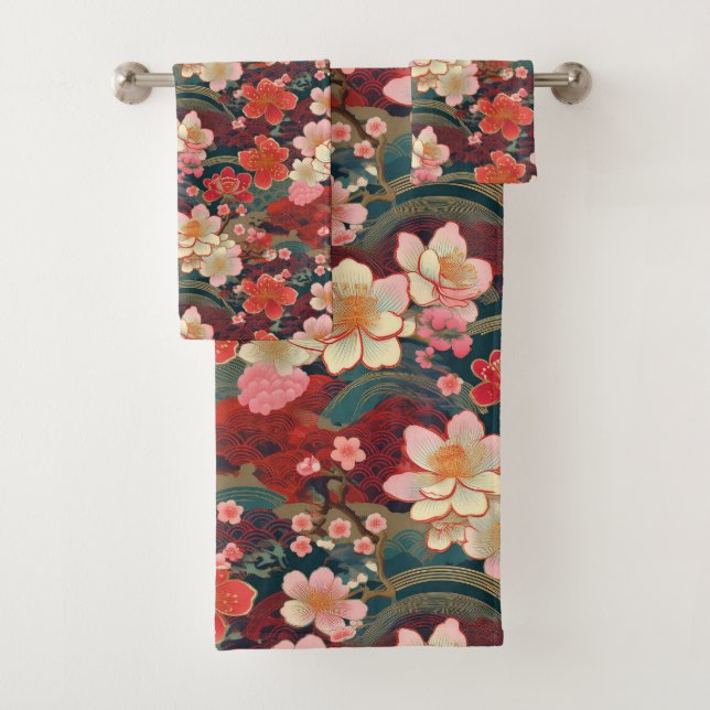 Conjunto De Toalhas Tecido Kimono japonês inspirado (Insitu)