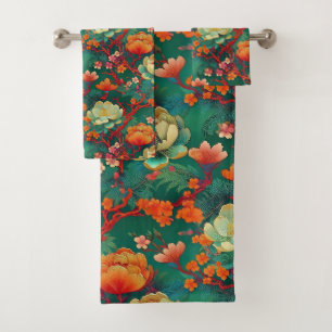 Conjunto De Toalhas Tecido Kimono japonês inspirado