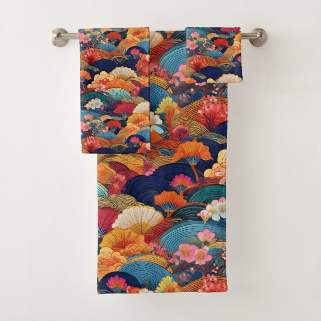 Conjunto De Toalhas Tecido Kimono japonês inspirado (Insitu)