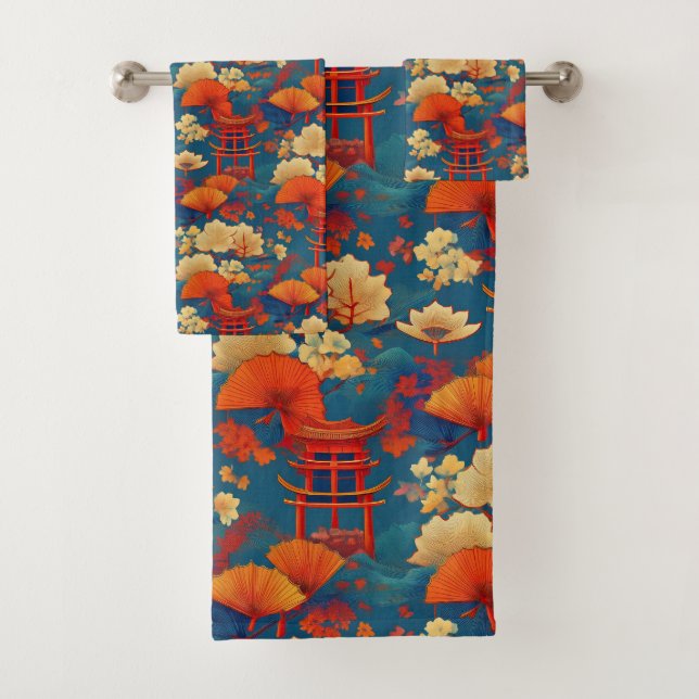 Conjunto De Toalhas Tecido Kimono japonês inspirado (Insitu)