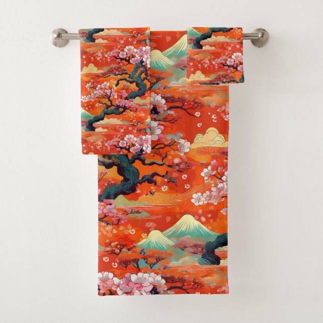 Conjunto De Toalhas Tecido Kimono japonês inspirado (Insitu)