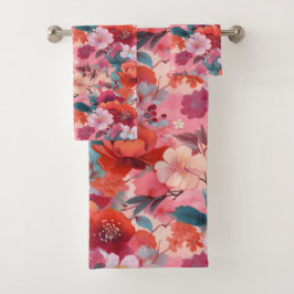 Conjunto De Toalhas Tecido Kimono japonês inspirado