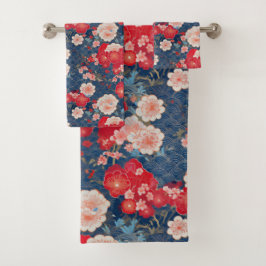 Conjunto De Toalhas Tecido Kimono japonês inspirado