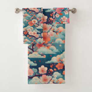 Conjunto De Toalhas Tecido Kimono japonês inspirado