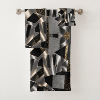 Conjunto De Toalhas Teclas de Piano Abstratas Metálicas