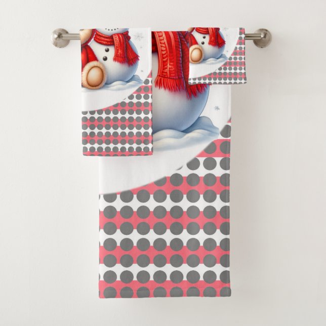 Conjunto De Toalhas Teddy Bear Ladybug com Chá de fraldas de Snowman (Insitu)