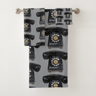 Conjunto De Toalhas Telefone Preto Rotativo Vintage