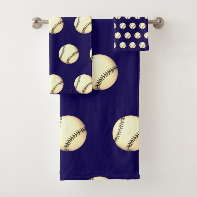 Conjunto De Toalhas Tema de Beisebol Azul Escuro Dk (Insitu)