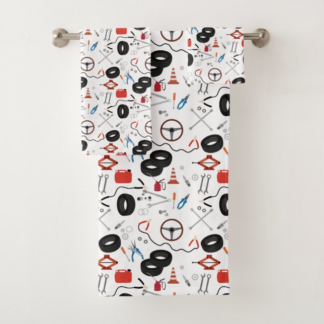 Conjunto De Toalhas Tema de ferramentas automotivas mecânicas para aut (Insitu)