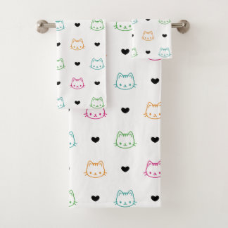 Conjunto De Toalhas Tema de Gatinho Fofo