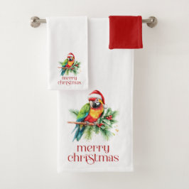 Conjunto De Toalhas Tema De Natal Tropical Obrigado Texto Retroativo