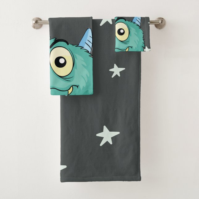 Conjunto De Toalhas Tema Monster Personalizado (Insitu)