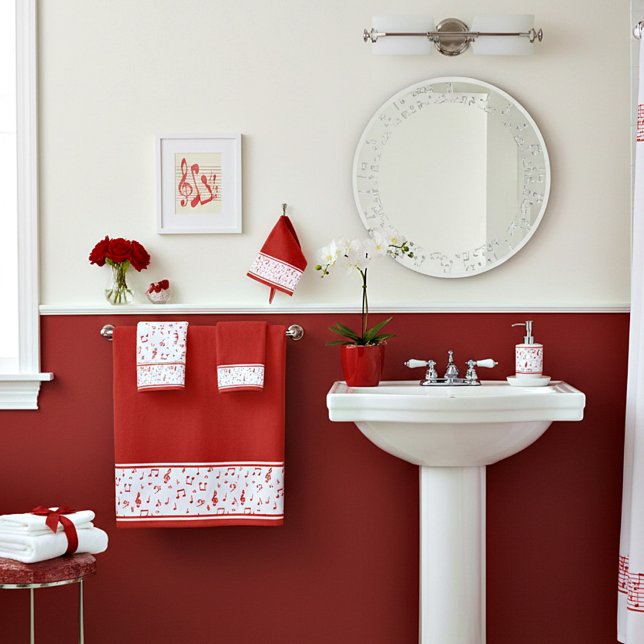 Conjunto De Toalhas Tema musical vermelho (Criador carregado)