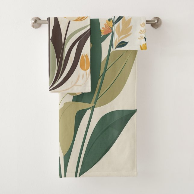 Conjunto De Toalhas Tema Natureza Tulipa  (Insitu)