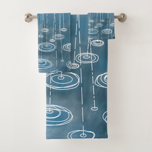 Conjunto De Toalhas Tempestade de chuva azul (Insitu)