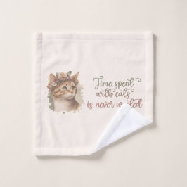 Conjunto De Toalhas Tempo Gasto Com Gatos Nunca Desperdiçados De Aquar