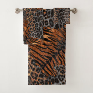 Conjunto De Toalhas Tendência de pele de tigre-leopardo