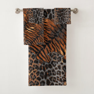 Conjunto De Toalhas Tendência de pele de tigre-leopardo