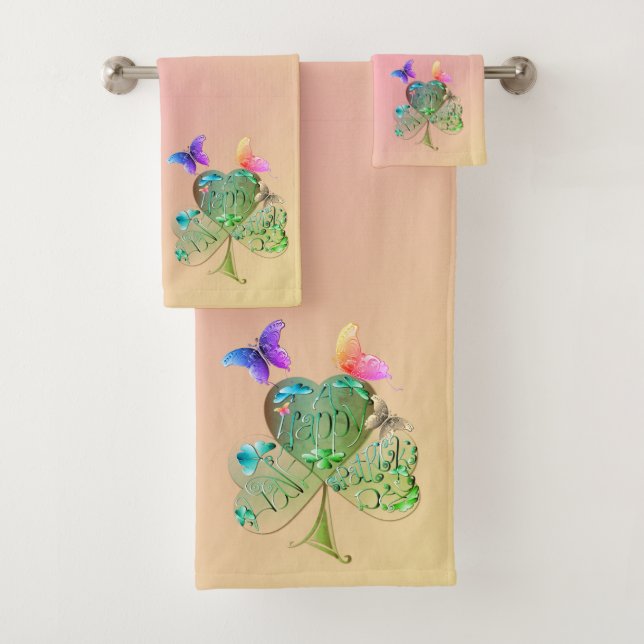 Conjunto De Toalhas "Tenha uma Rua feliz. Dia de Patrick" (Insitu)