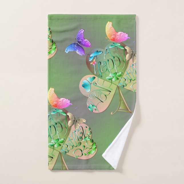 Conjunto De Toalhas "Tenham uma Rua Feliz". (Toalha de mão)