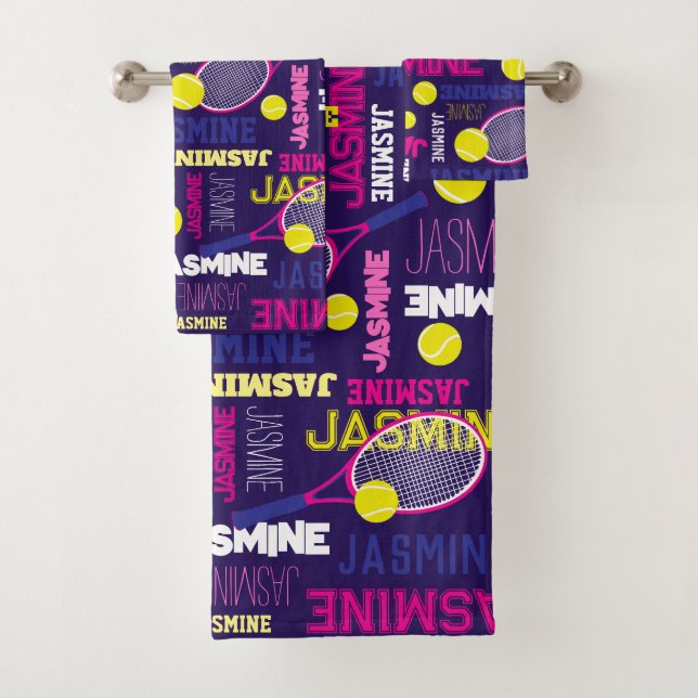 Conjunto De Toalhas Tênis esportivo cor-de-rosa azul-amarelo (Insitu)