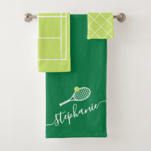 Conjunto De Toalhas Tênis Player Design Personalizado Verde