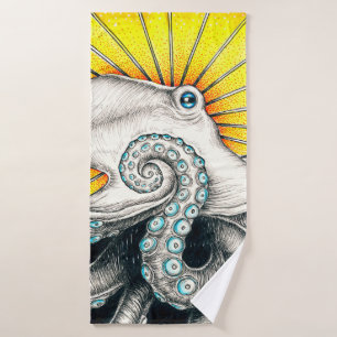Conjunto De Toalhas Tentáculo de Tinta Amarela Octopus