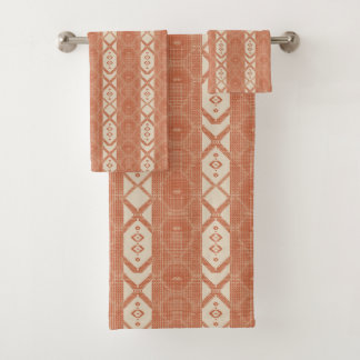 Conjunto De Toalhas Terracotta Creme Moderno Minimalista Listra Boho