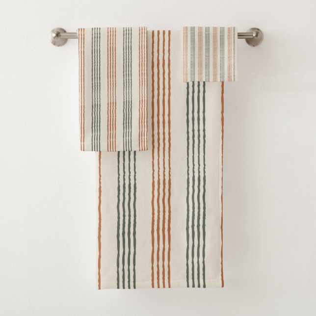 Conjunto De Toalhas Terracotta Sage Green Modern Simple Boho (Insitu)