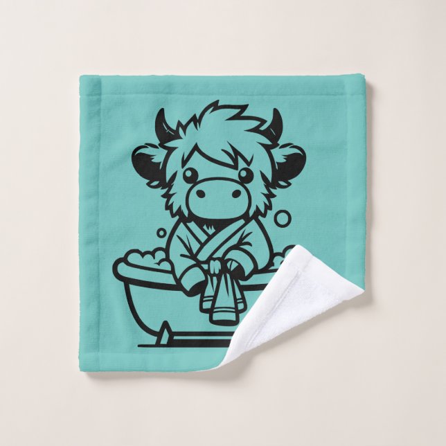 Conjunto De Toalhas Terras Leves De Vaca Em Highland (Pano de lavar)