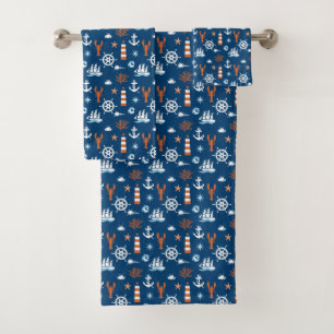 Conjunto De Toalhas Teste padrão 1 do tema do mar