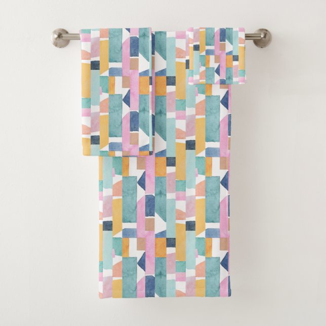 Conjunto De Toalhas Teste padrão abstrato da forma da aguarela (Insitu)