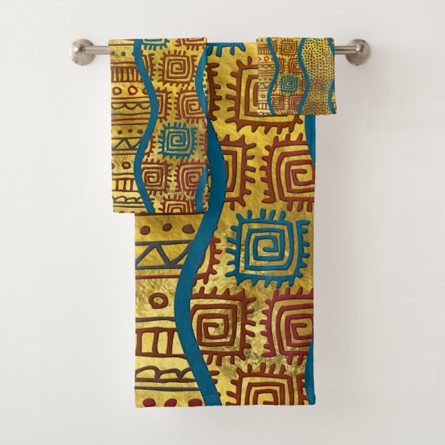 Conjunto De Toalhas Teste padrão africano étnico do estilo de Boho no (Insitu)