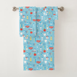 Conjunto De Toalhas Teste padrão azul dental