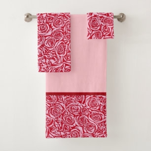 Conjunto De Toalhas Teste padrão cor-de-rosa do abstrato moderno, ros
