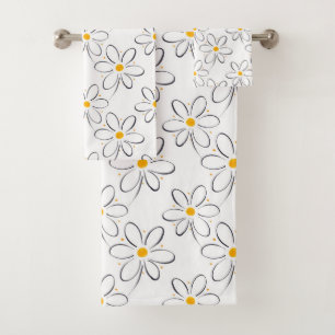 Conjunto De Toalhas Teste padrão da margarida branca