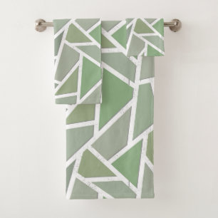 Conjunto De Toalhas Teste padrão de mosaico da verde azeitona