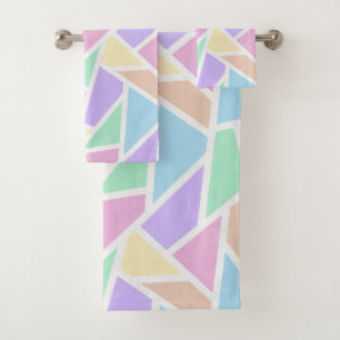 Conjunto De Toalhas Teste padrão de mosaico Pastel do arco-íris