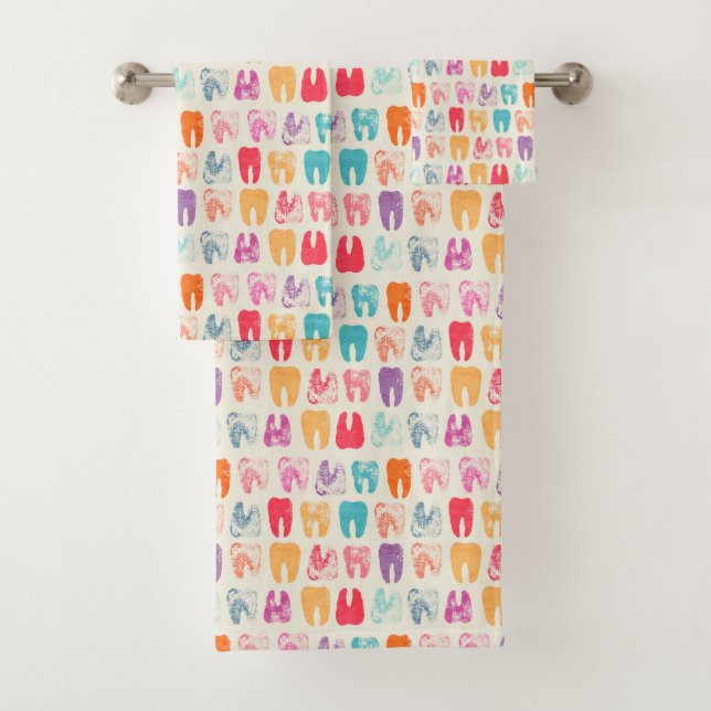 Conjunto De Toalhas Teste padrão do dente do Grunge (Insitu)