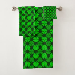Conjunto De Toalhas Teste padrão do trevo do dia de St Patrick