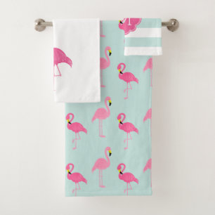 Conjunto De Toalhas Teste padrão dos flamingos do divertimento