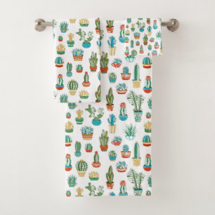 Conjunto De Toalhas Teste padrão dos Succulents